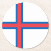 Flagge der Färöer Runder Pappuntersetzer (Vorderseite)