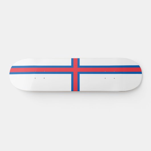 Flagge der Färöer Skateboard (Horizontal)