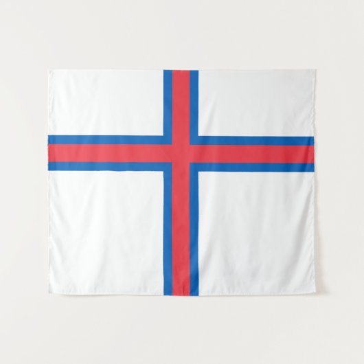Flagge der Färöer Wandteppich (Vorderseite (Horizontal))