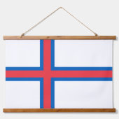 Flagge der Färöer Wandteppich Mit Holzrahmen (Vorderseite)