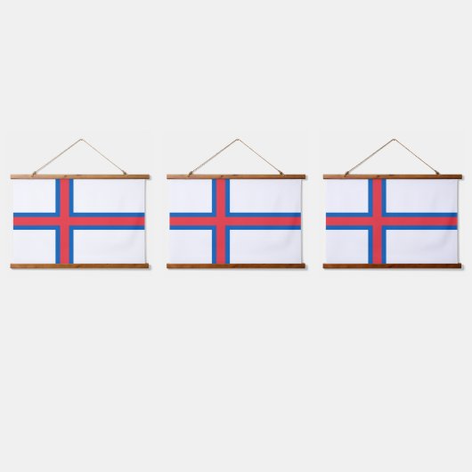 Flagge der Färöer Wandteppich Mit Holzrahmen (Dreifach)