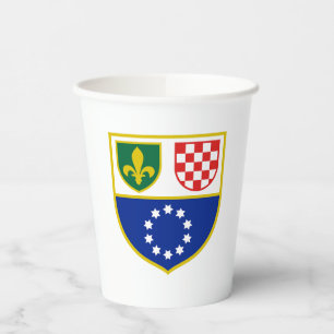 Flagge der Föderation Bosnien und Herzegowina Pappbecher