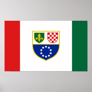 Flagge der Föderation Bosnien und Herzegowina Poster