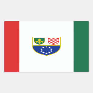 Flagge der Föderation Bosnien und Herzegowina Rechteckiger Aufkleber