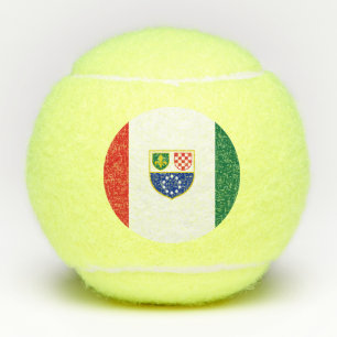 Flagge der Föderation Bosnien und Herzegowina Tennisbälle