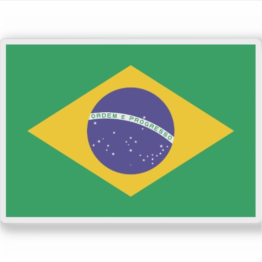 Flagge der Föderativen Republik Brasilien Aufkleber (Vorderseite)