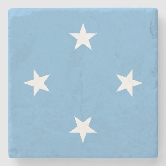 Flagge der Föderierten Staaten von Mikronesien Steinuntersetzer (Vorderseite)