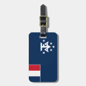 Flagge der französischen Antarktis und Antarktis Gepäckanhänger (Vorderseite vertikal)