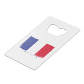 Flagge der Französischen Republik Geldbeutel Flaschenöffner (Vorderseite Schrägansicht)