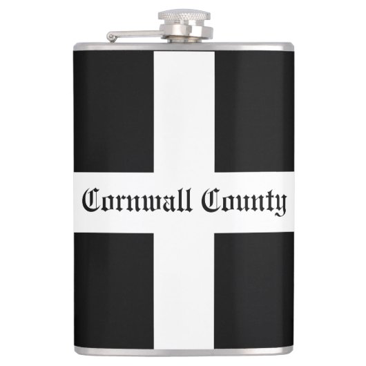 Flagge der Grafschaft Cornwall Flachmann (Vorderseite)
