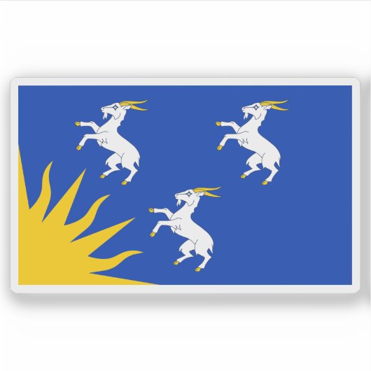 Flagge der Grafschaft Merioneth (Merionethshire), Aufkleber (Vorderseite)