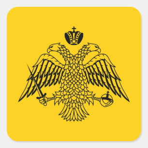 Flagge der griechisch-orthodoxen Kirche Quadratischer Aufkleber
