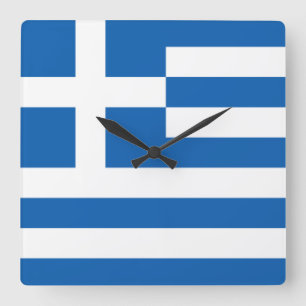 Flagge der griechischen Mauer Quadratische Wanduhr
