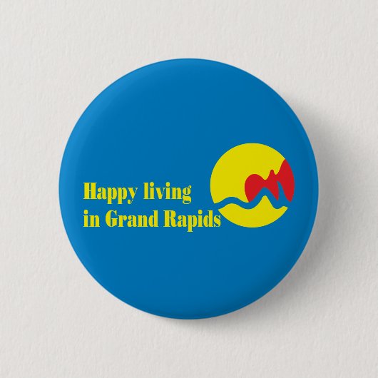 Flagge der Großstadt Rapids Button (Vorderseite)