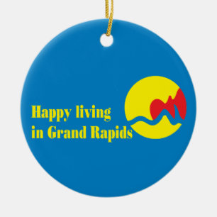 Flagge der Großstadt Rapids Keramik Ornament