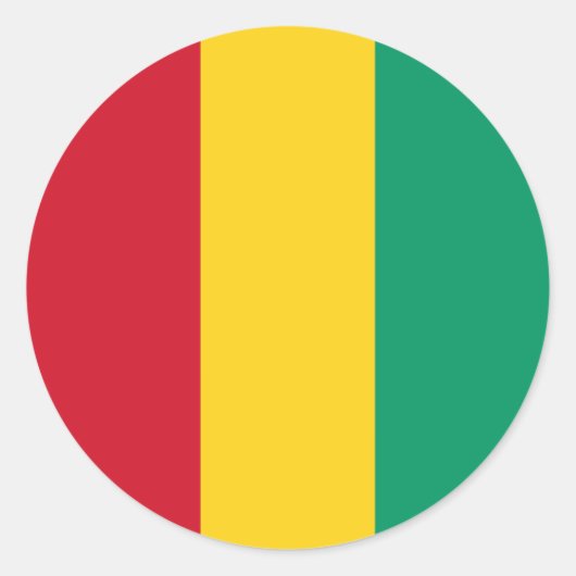 Flagge der Guinea Runder Aufkleber (Vorderseite)