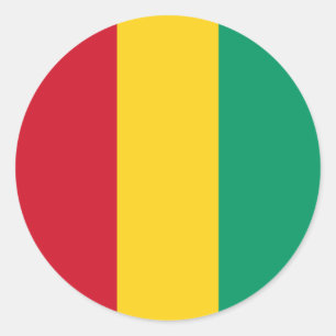 Flagge der Guinea Runder Aufkleber