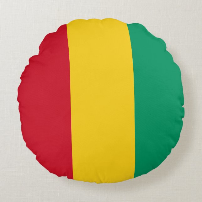 Flagge der Guinea Rundes Kissen (Vorderseite)