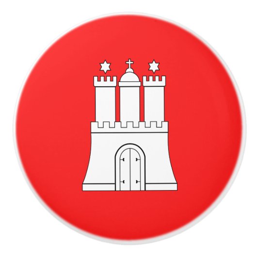 Flagge der Hamburger Keramik Knob Keramikknauf (Vorderseite)