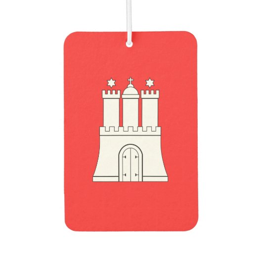 Flagge der Hamburger Postkarte Autolufterfrischer (Vorderseite)