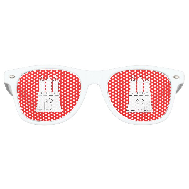 Flagge der Hamburger Retro-Sonnenbrille Partybrille (Vorderseite)