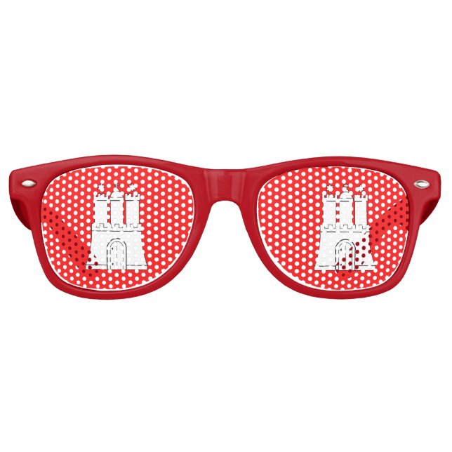 Flagge der Hamburger Retro-Sonnenbrille Partybrille (Vorderseite)