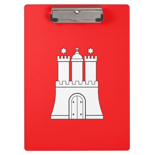 Flagge der Hamburger Zwischenablage Klemmbrett (Vorderseite)