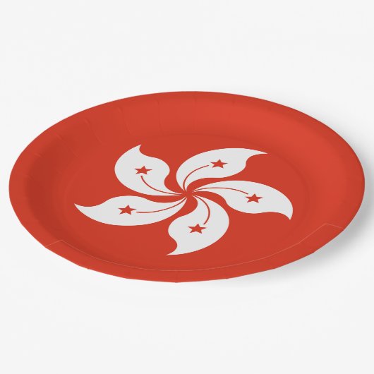 Flagge der Hongkonger Papierhersteller-Teller Pappteller (Schrägansicht)