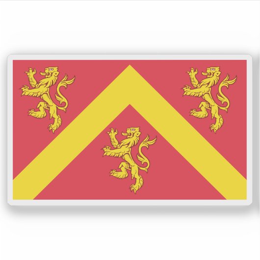 Flagge der Insel Anglesey, Wales Aufkleber (Vorderseite)
