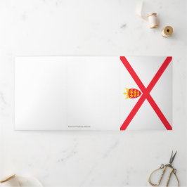 Flagge der Insel Jersey Dreifach Gefaltete Karte