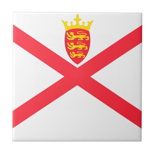 Flagge der Insel Jersey Fliese (Vorderseite)