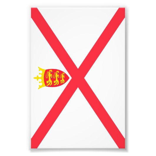 Flagge der Insel Jersey Fotodruck (Vorne)