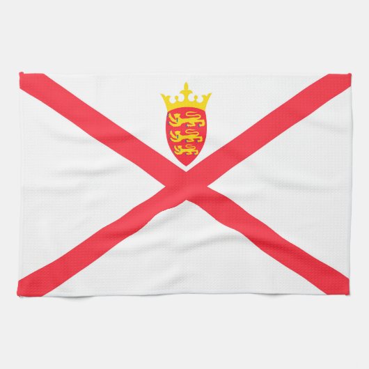Flagge der Insel Jersey Geschirrtuch (Horizontal)