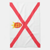 Flagge der Insel Jersey Geschirrtuch (Vertikal)
