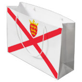 Flagge der Insel Jersey Große Geschenktüte (Rückseite Schrägansicht)