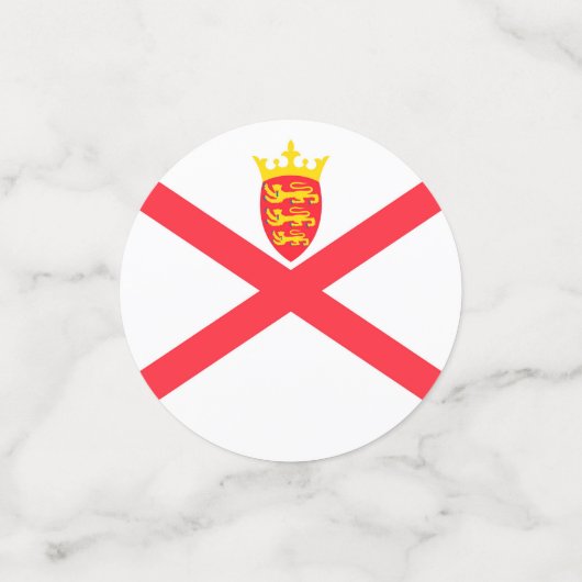 Flagge der Insel Jersey Konfetti (Klein Vorderseite)