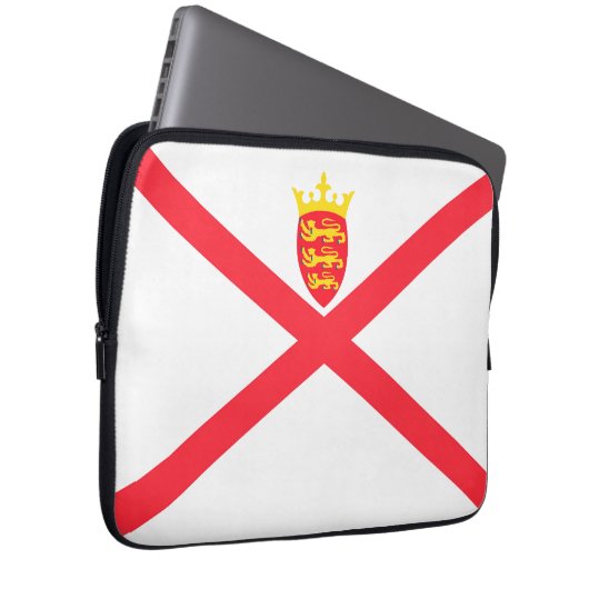 Flagge der Insel Jersey Laptopschutzhülle (Vorne Rechts)