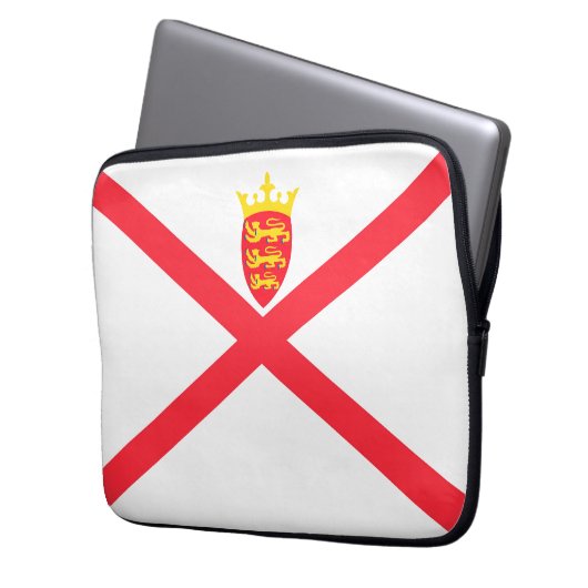 Flagge der Insel Jersey Laptopschutzhülle (Vorderseite Links)