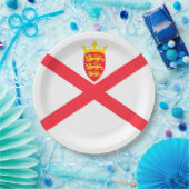 Flagge der Insel Jersey Pappteller (Party)