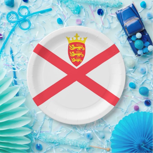 Flagge der Insel Jersey Pappteller (Party)