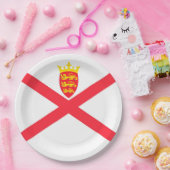 Flagge der Insel Jersey Pappteller (Party)