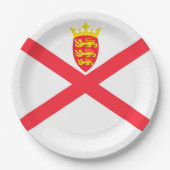 Flagge der Insel Jersey Pappteller (Vorderseite)
