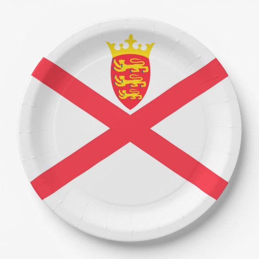 Flagge der Insel Jersey Pappteller (Vorderseite)