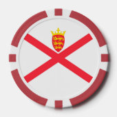 Flagge der Insel Jersey Pokerchips (Vorderseite)