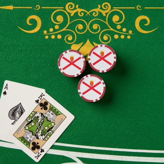 Flagge der Insel Jersey Pokerchips (Pokertisch (Stapel))