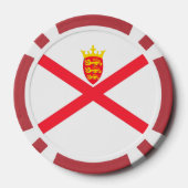 Flagge der Insel Jersey Pokerchips (Rückseite)