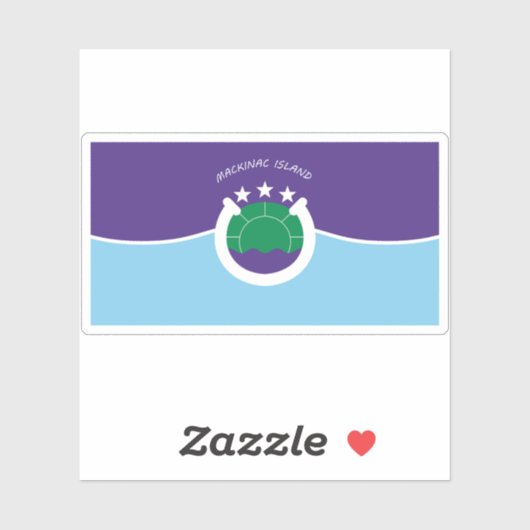 Flagge der Insel Mackinac, Michigan Aufkleber (Blatt)