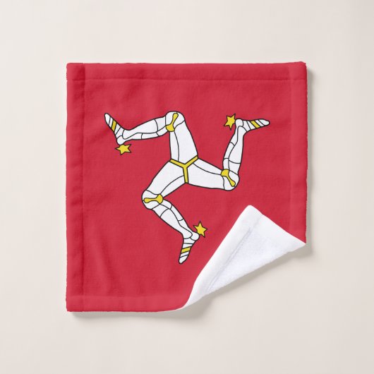 Flagge der Insel Man Badhandtuch Set (Waschlappen)