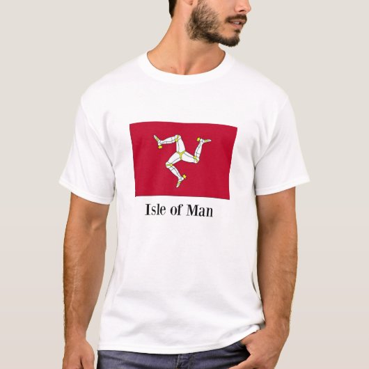 Flagge der Insel Man, benutzerdefiniertes Design T-Shirt (Vorderseite)