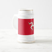 Flagge der Insel Man Bierglas (Vorderseite Links)